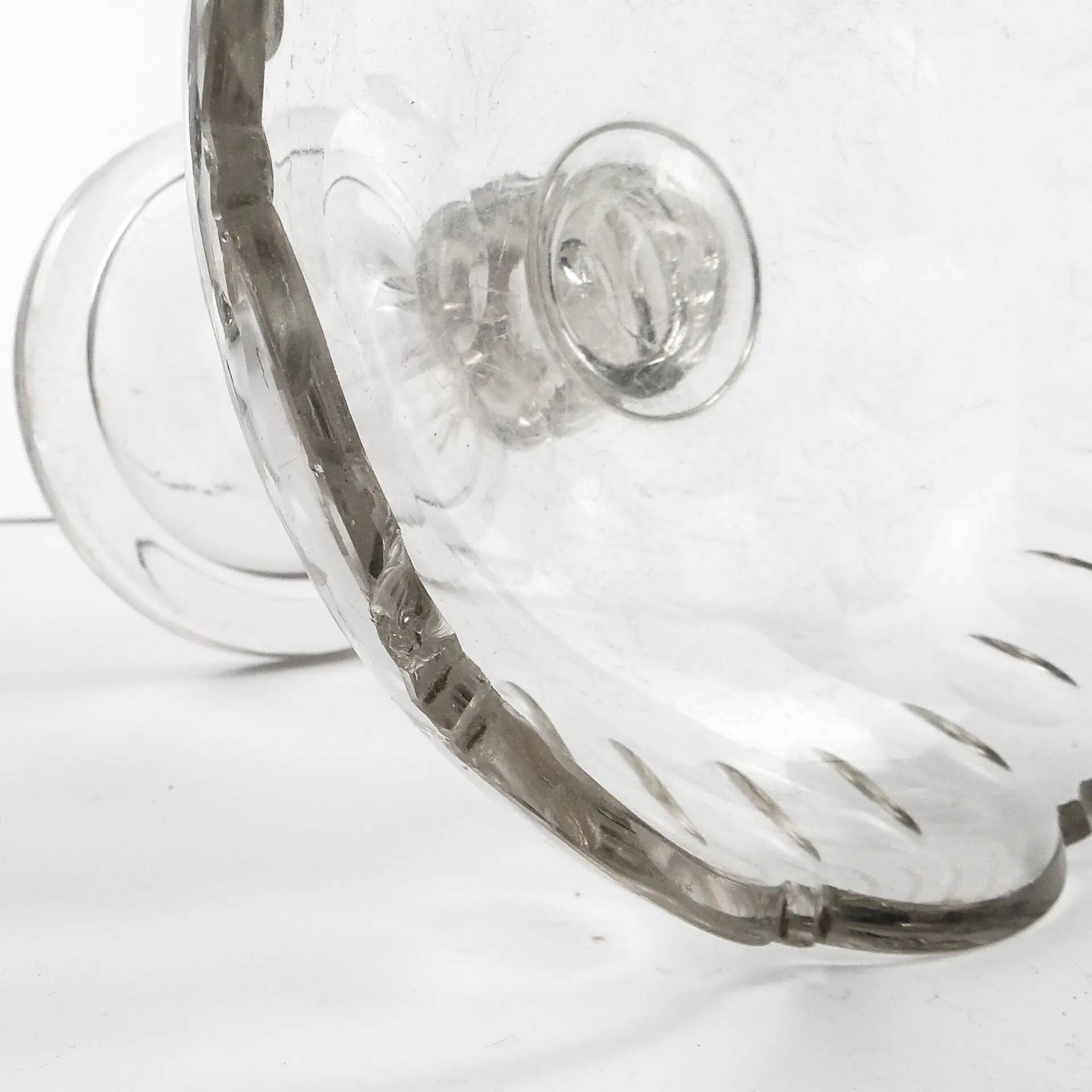 Biedermeier compote, transparent crystal, Czechia, 19th century