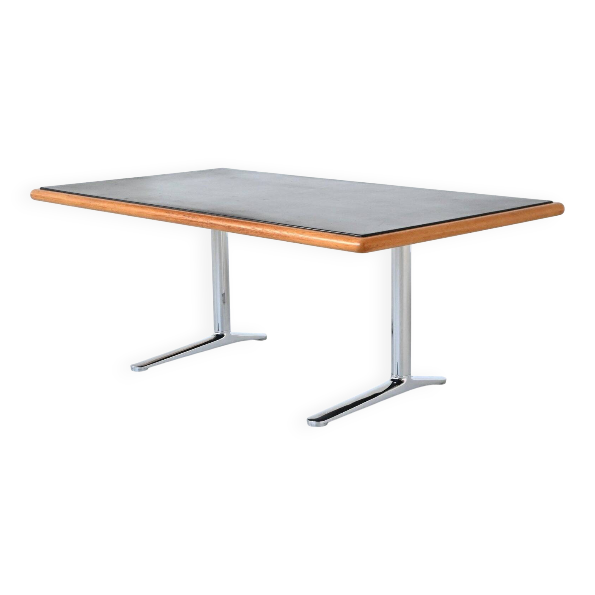 Warren Platner writing desk leather and oak Knoll United States 1970