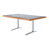 Warren Platner writing desk leather and oak Knoll United States 1970