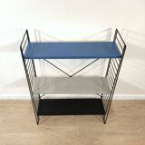 Mid century free standing rack with metal shelves by A. Dekker for Tomado