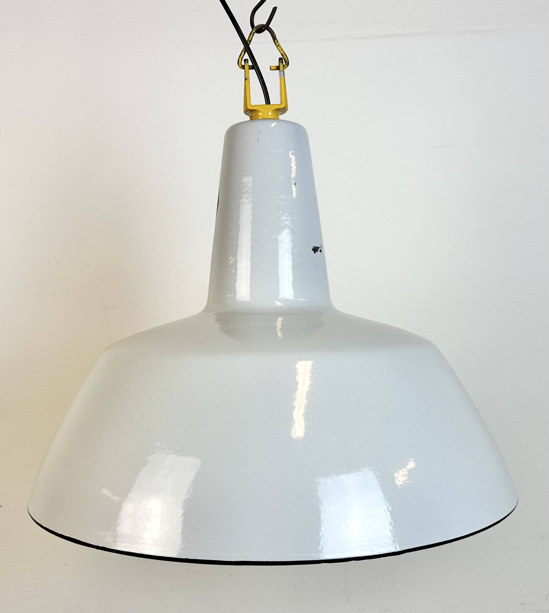 Industrial Grey Enamel Factory Pendant Lamp from Philips, 1960s