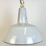 Industrial Grey Enamel Factory Pendant Lamp from Philips, 1960s