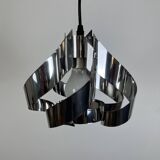 70s chrome spiral pendant light