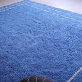 Handmade traditional blue Moroccan wool rug