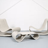 Swisspearl/Eternit Willy Guhl set of 2 Loop Chairs and 1 Loop Table
