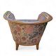 2 x armchair / club chair / floral fabric / 1980s
