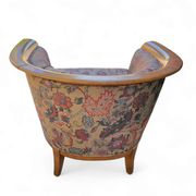 2 x armchair / club chair / floral fabric / 1980s