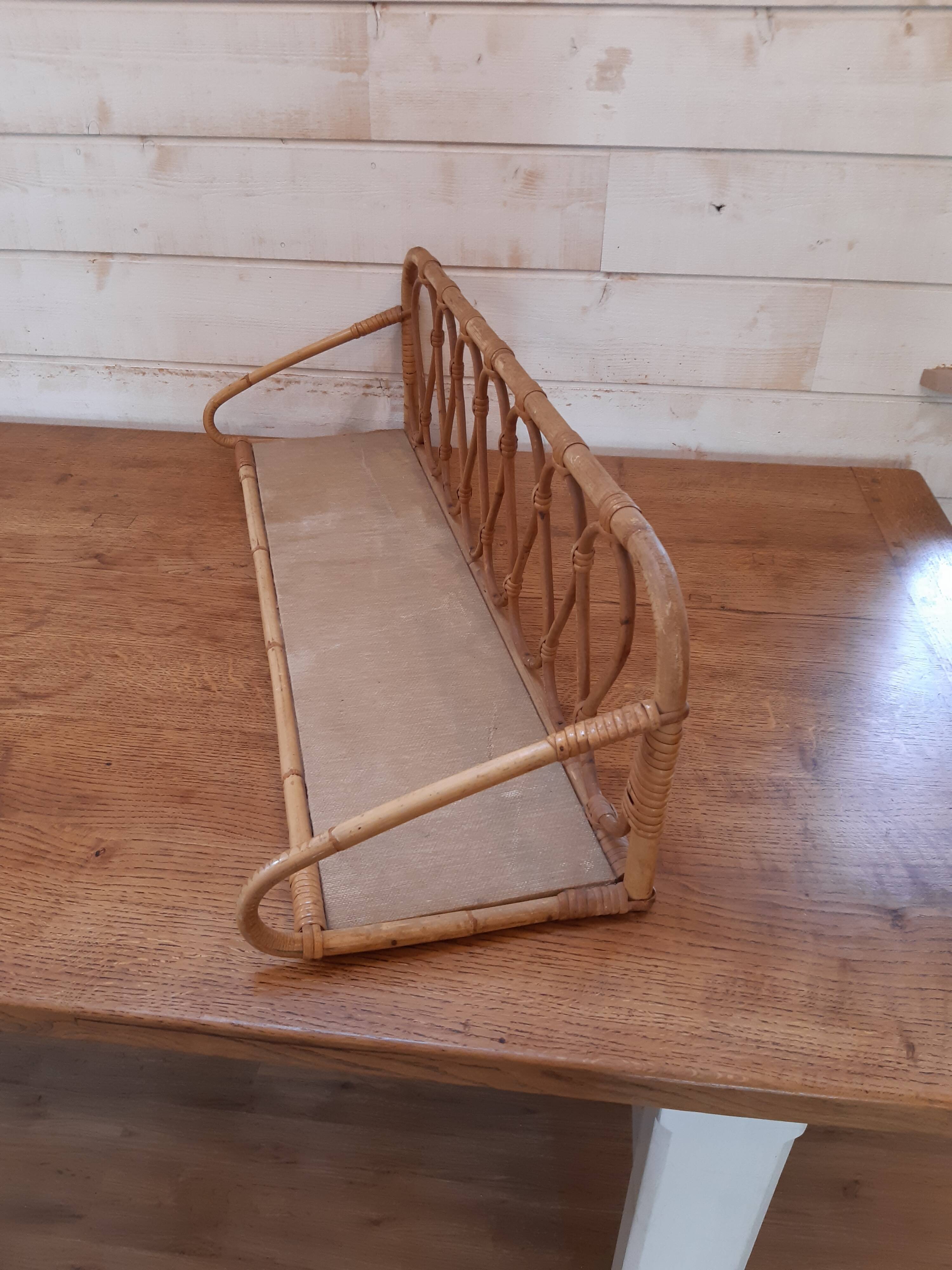 Rattan shelf from the 1960s