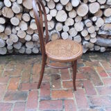 Curved wooden bistro chair and canning