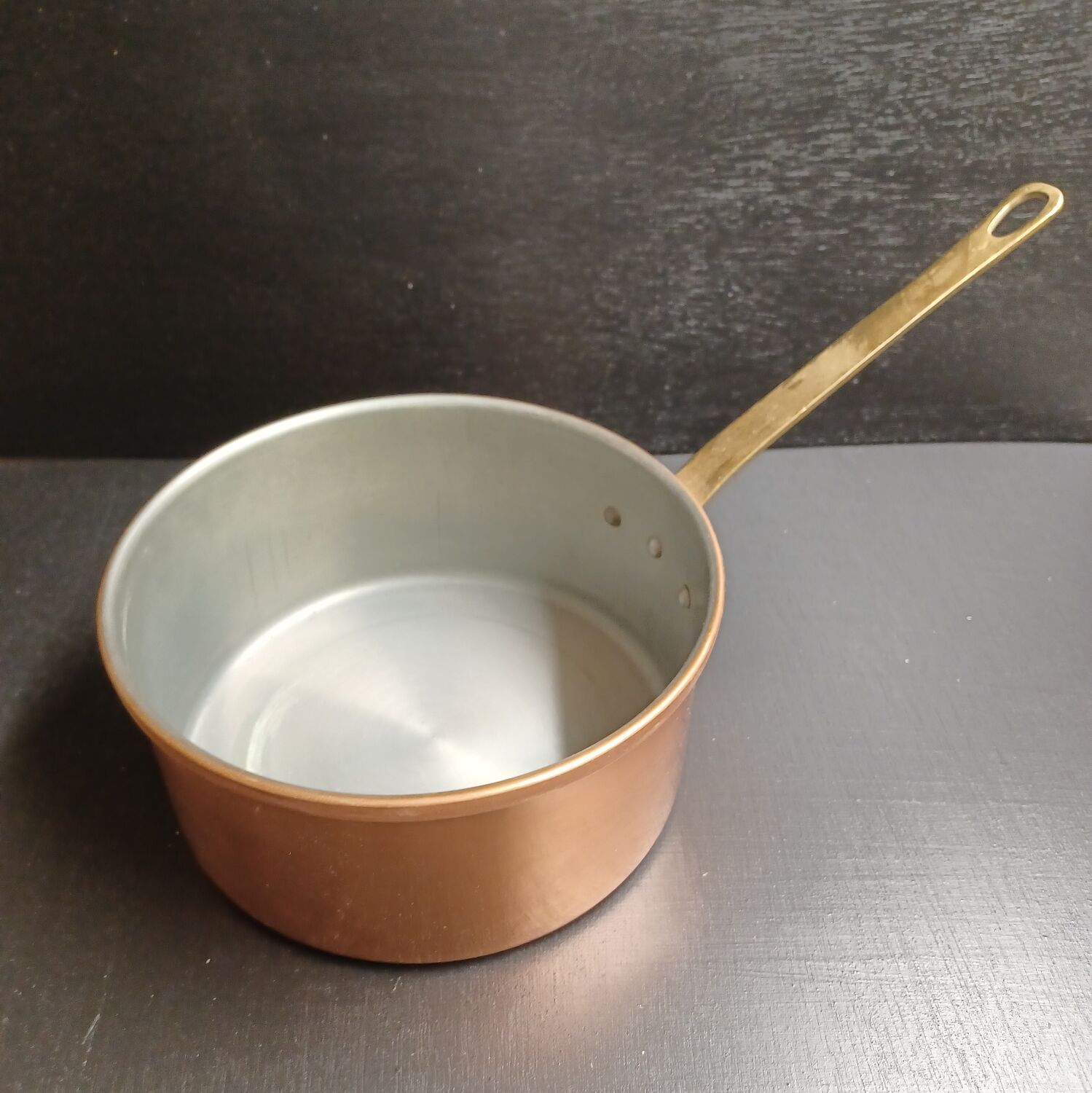 Lot de 5 casseroles en cuivre