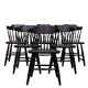 set of 6 Black Oak Windsor style Spindle-back dining chairs. Holland