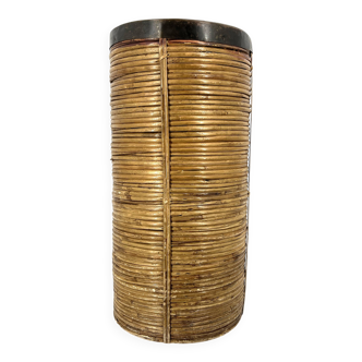 Italian copper and bamboo umbrella stand, 1960s