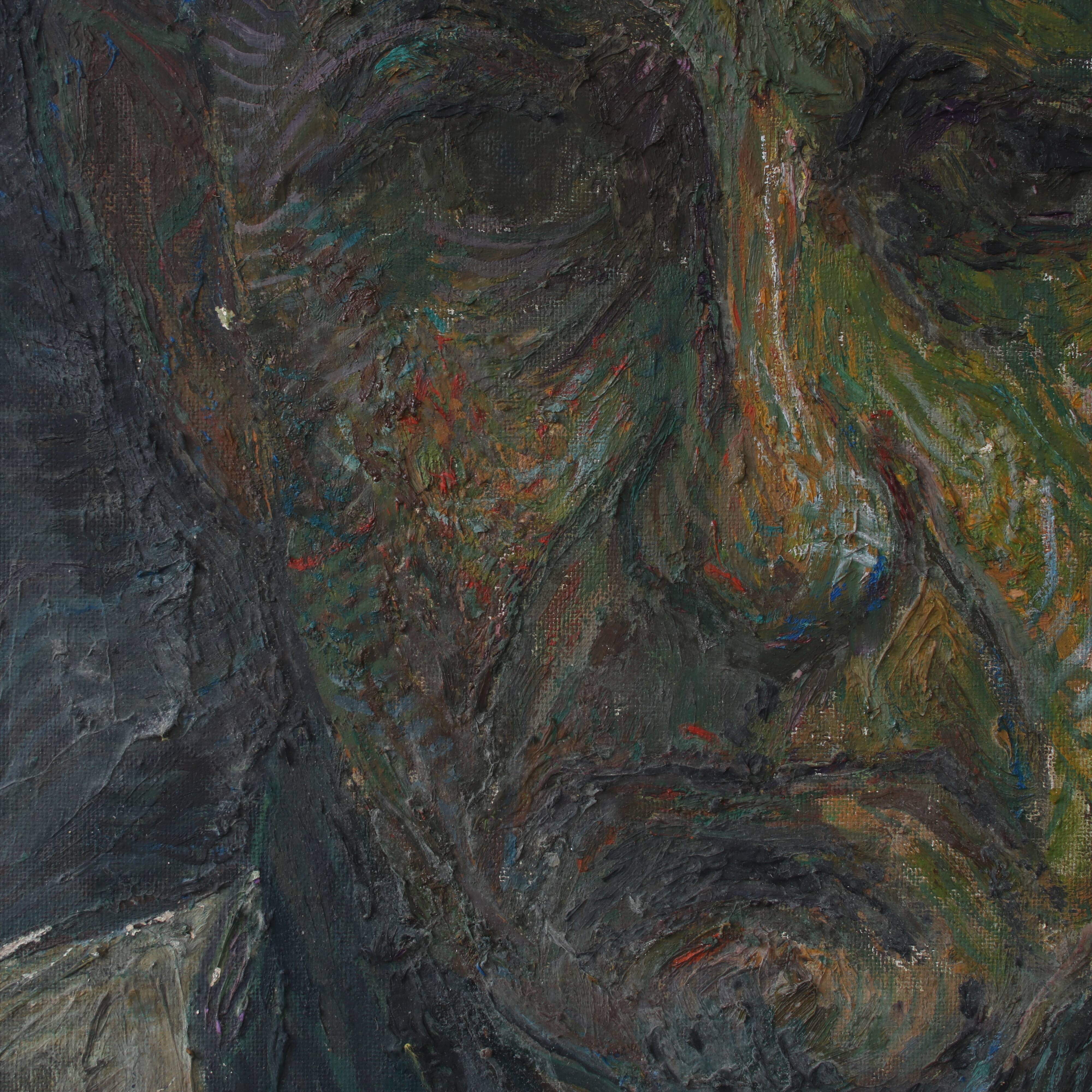 Signed oil painting “Zelfportret” by Paul Citroen, the Netherlands, 1965