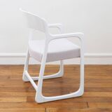 Baumann Sleigh Armchair - Restored - Fabric, foam & straps: new