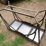 Art Deco console in wrought iron and steel (Art deco, wrought iron and steel console)