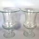 Pair of large antique Medici-shaped vases in engraved blown glass C412