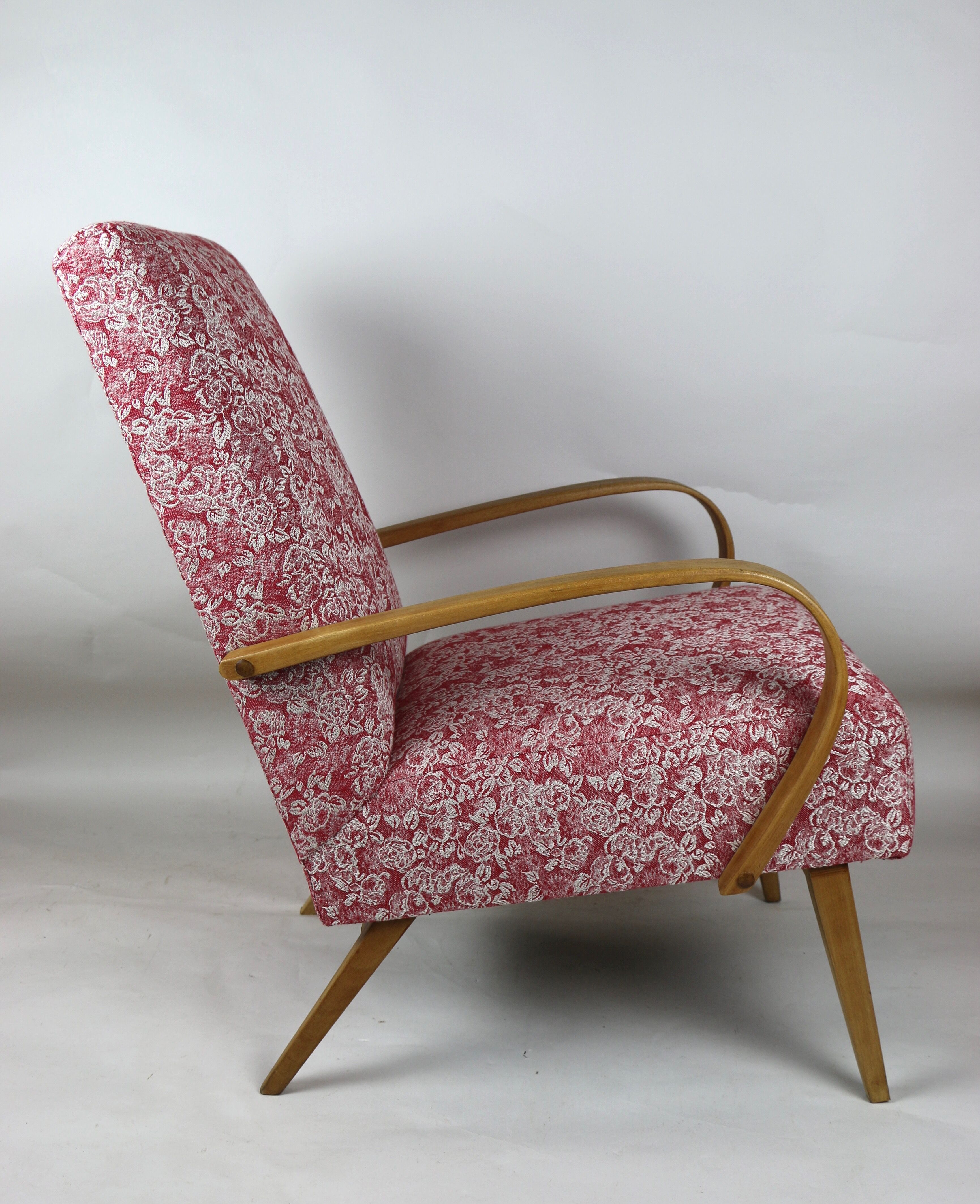 Art deco style rose velvet armchair, 1970s