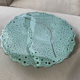 Plat sur pied vert turquoise
