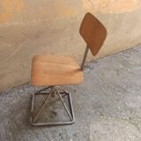 Chaise tabouret industrielle réglable années 1960/70 design vintage en fer