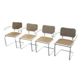 Set of 4 Cesca chairs model B64 with armrests Cesca Marcel breuer design