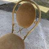 Vintage italian brass dining chairs and table by paolo salice, 1970s, set of 5