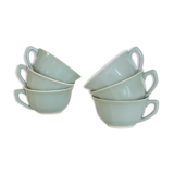 Set of 6 cups of the 1950s, the pottery of Sarreguemines