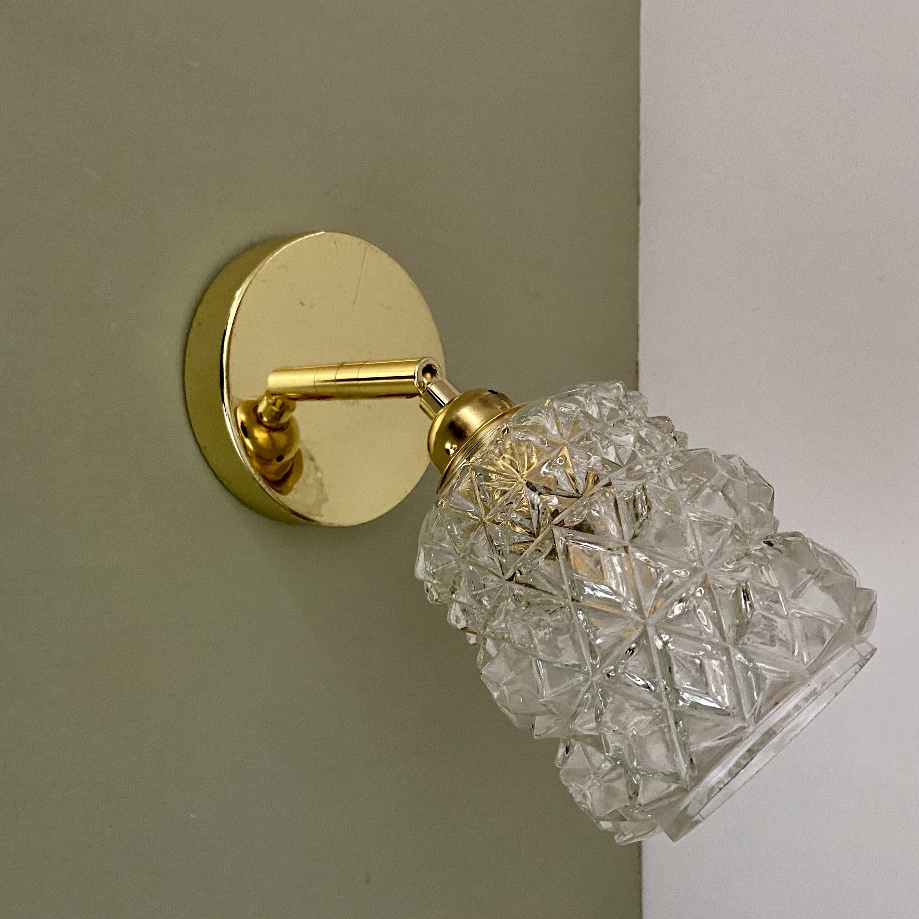 Vintage molded glass globe wall light