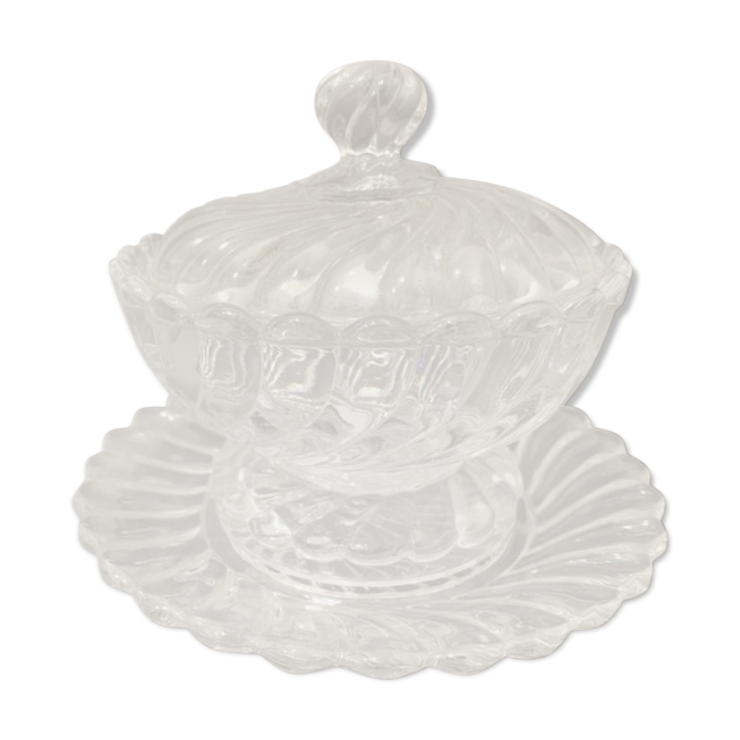 Baccarat crystal candy with torsos and its tray