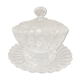 Bonbonnière en cristal de Baccarat à cotes torses et son plateau