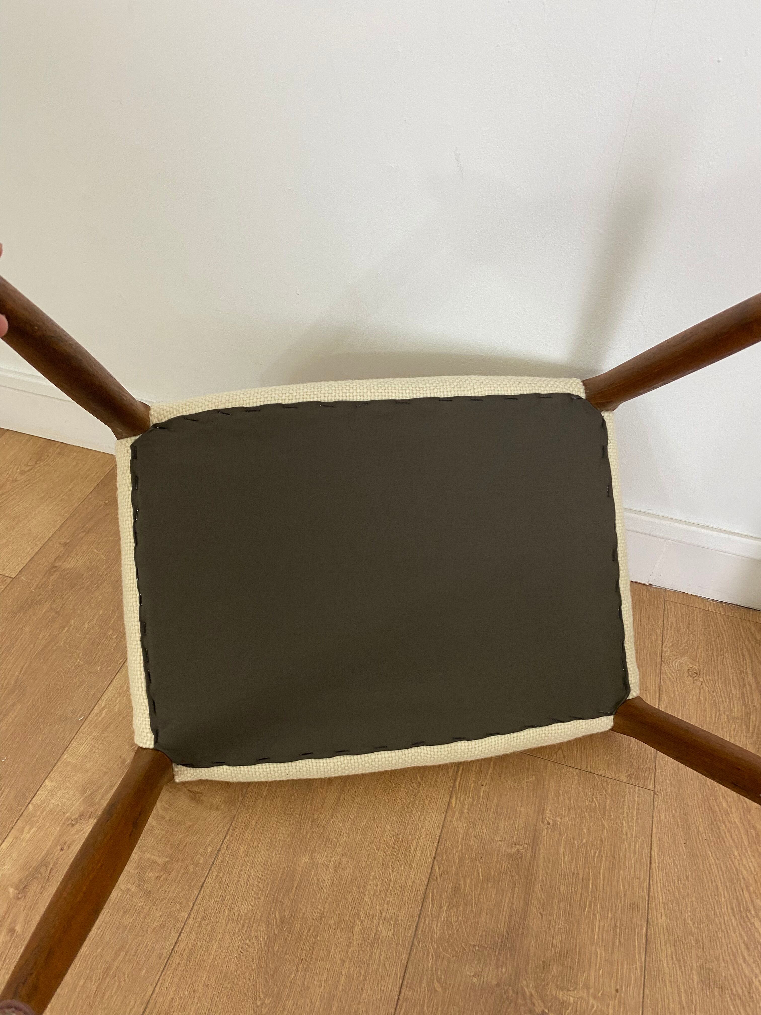 Scandinavian stool Niels Otto Moller in teak buckle