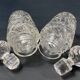 Pair of early 20th century SAINT LOUIS crystal perfume bottles, Fleurs de viole model