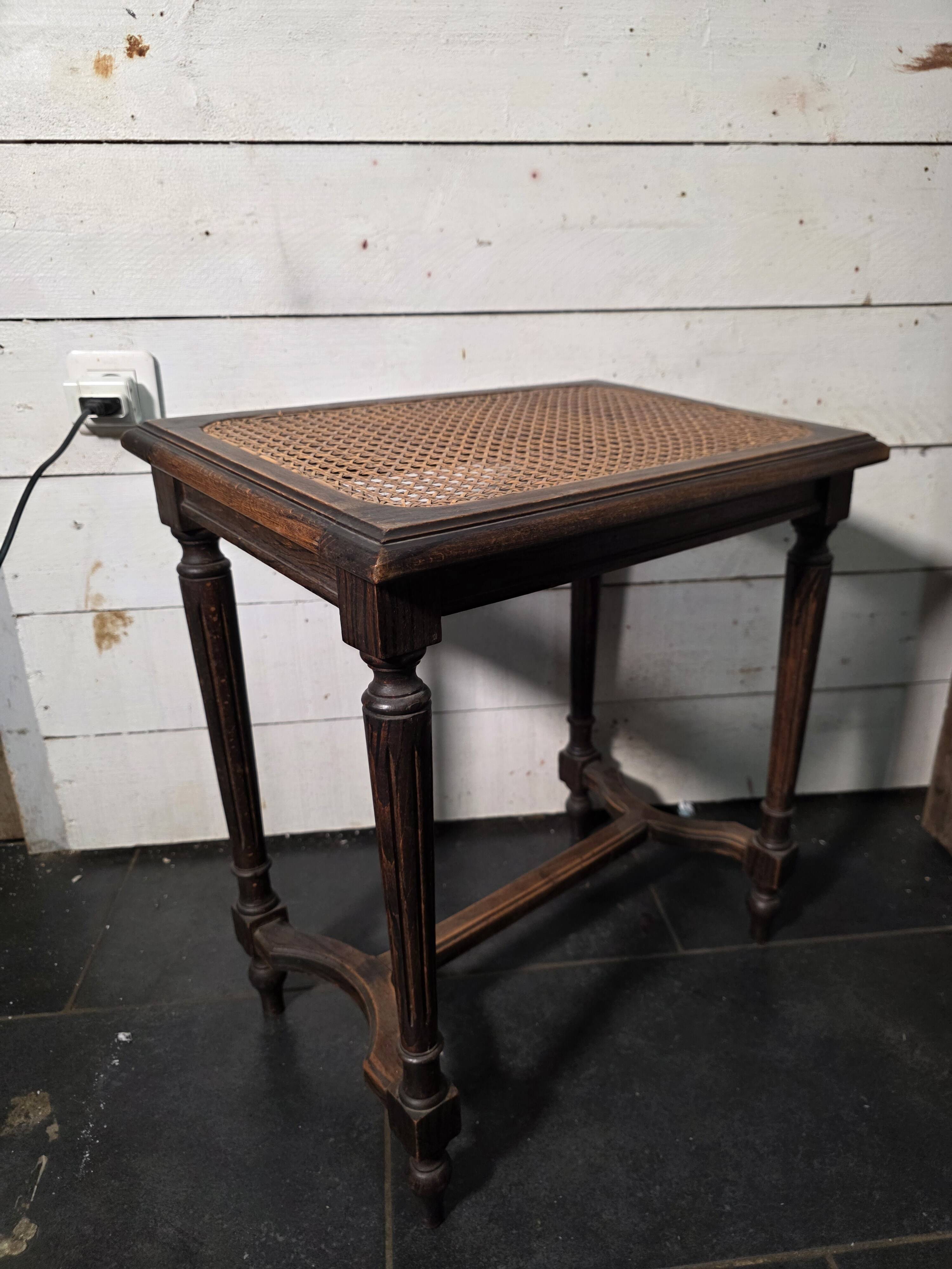 Louis XVI style piano stool in oak