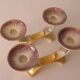 Set of 2 ceramic candle holders in the early twentieth century.