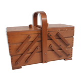 Wooden sewing basket