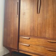 Vintage Scandinavian style teak wardrobe from the 1960s by Tricoire and Vecchione.