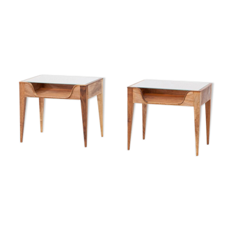 Suite de 2 tables de chevet vintage par F.lli Strada