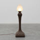 Art Nouveau floorlamp in hammered copper with frosted glass hood, Belgium