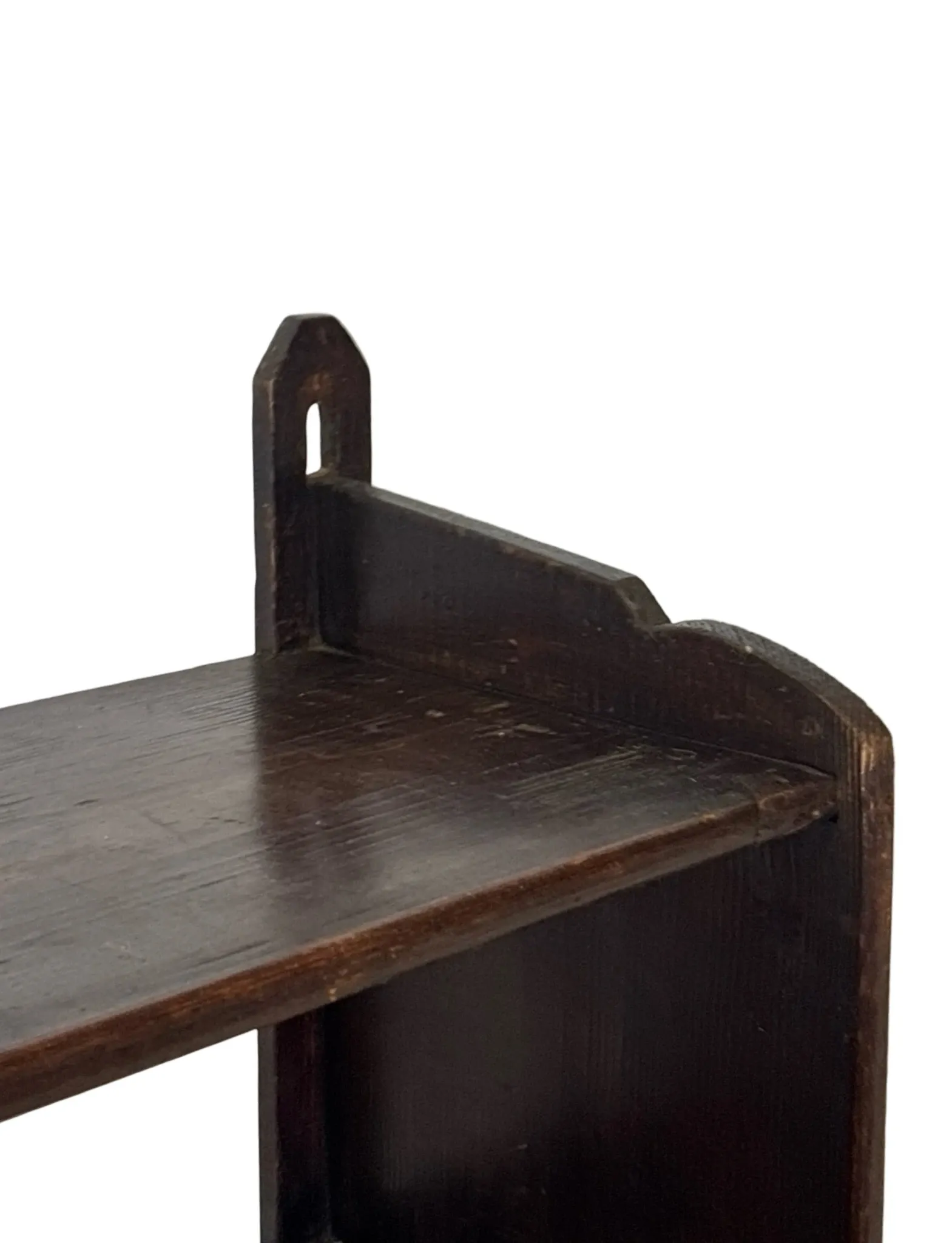 Vintage wooden wall shelve rack in oak brutalist minimalist design
