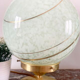 Old globe table lamp in Clichy glass