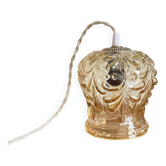 Antique globe pendant lamp in gold glass with brass suspension claw LAMP-7385