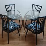 Rare 1970s round glass table