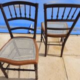 Two quality wooden cane chairs totally relooked