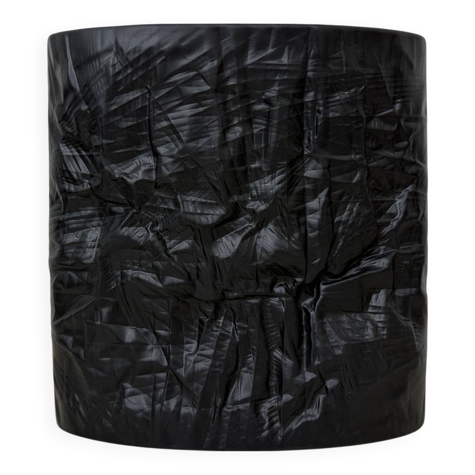 Martin Freyer Rosenthal Bisque Porcelaine Noire Papier Relief Vase Op Art