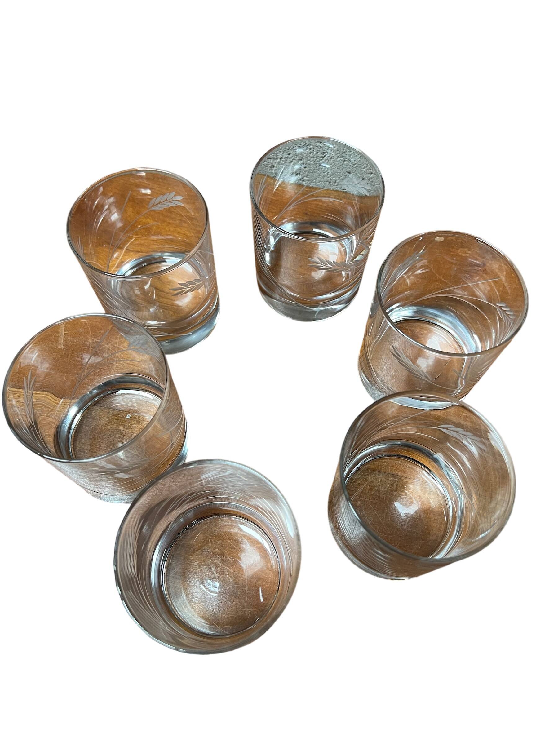 Set of six whiskey glasses