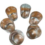 Set of six whiskey glasses