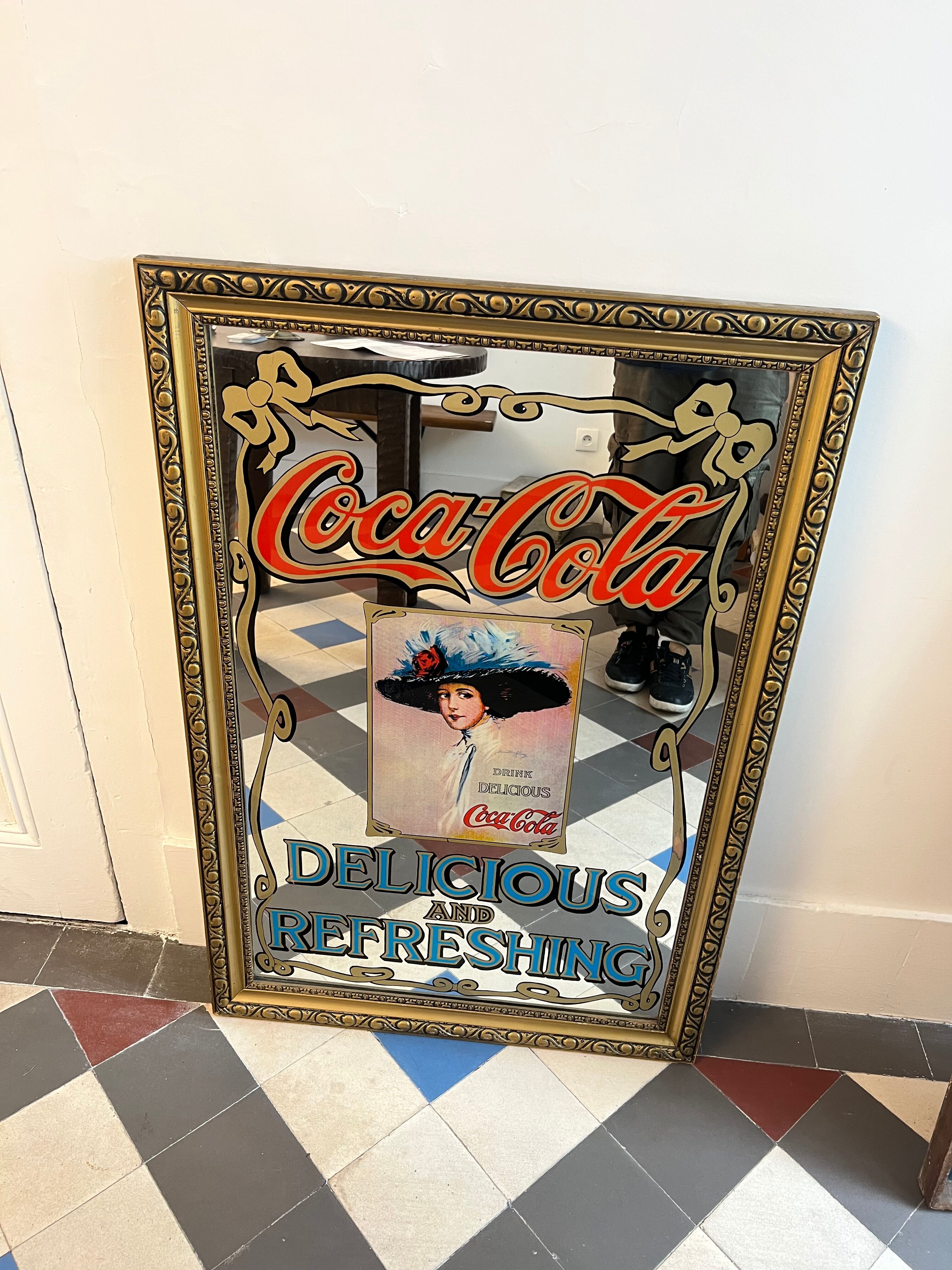 Vintage mirror pub coca cola