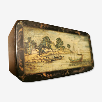 Small painted wooden box