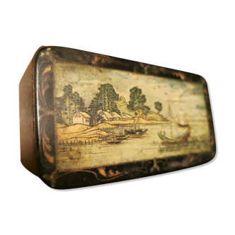 Small painted wooden box