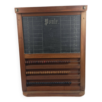 Old billiard abacus with branded slate