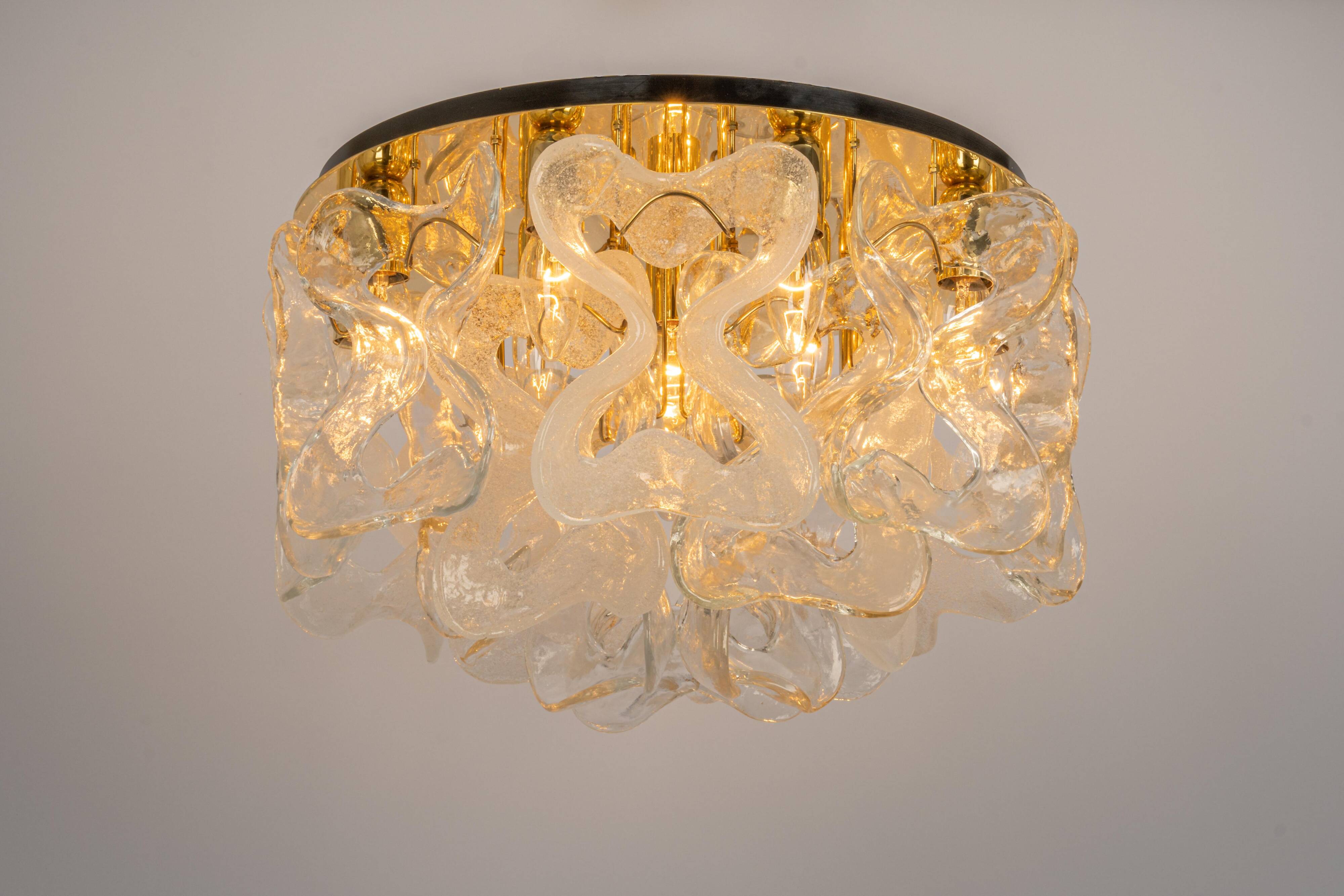 Ceiling light Catena with Murano glass by Kalmar, Austria, 1960.